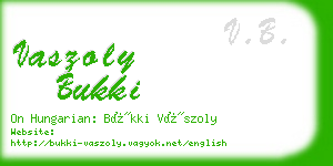 vaszoly bukki business card
